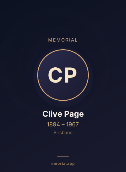 Memorial portrait of Clive Page