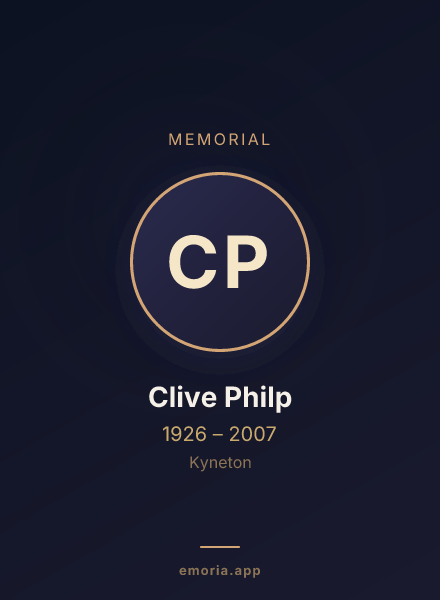 Memorial portrait of Clive Philp