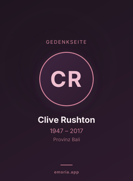 Gedenkportrait von Clive Rushton
