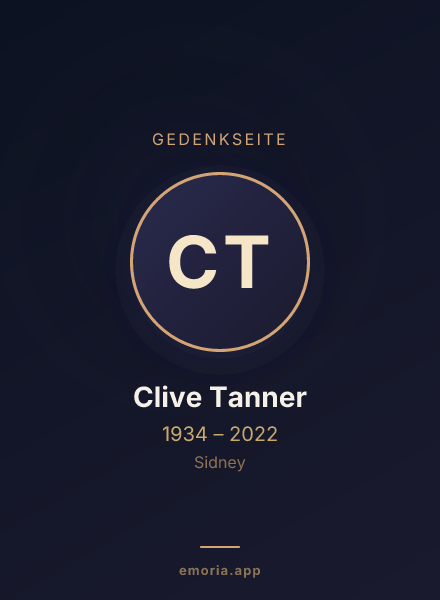 Gedenkportrait von Clive Tanner