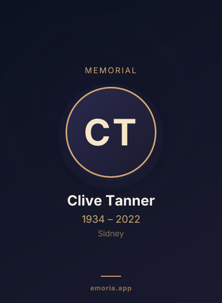 Memorial portrait of Clive Tanner