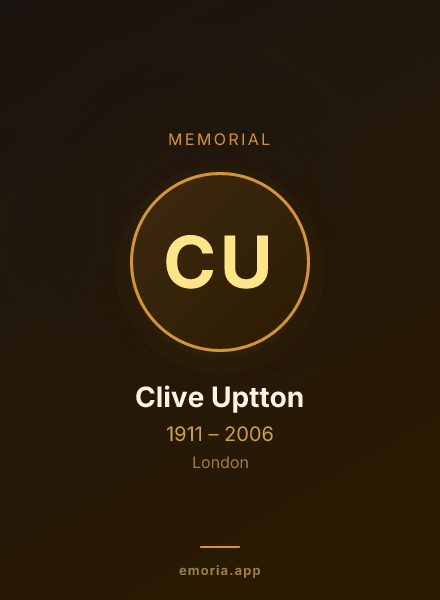 Memorial portrait of Clive Uptton