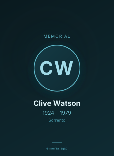 Memorial portrait of Clive Watson