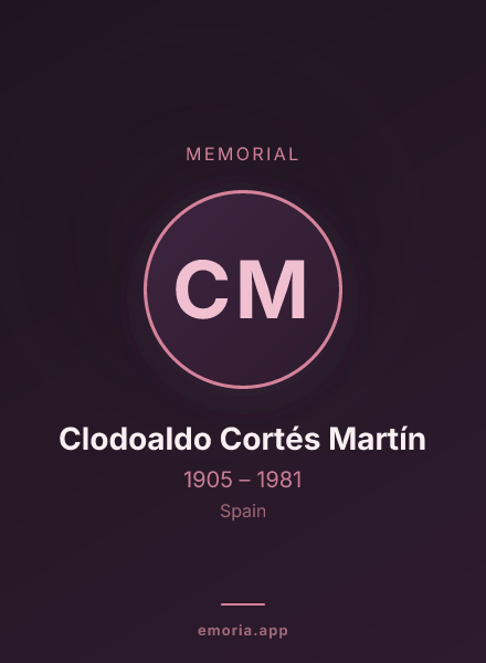 Memorial portrait of Clodoaldo Cortés Martín