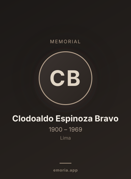 Memorial portrait of Clodoaldo Espinoza Bravo