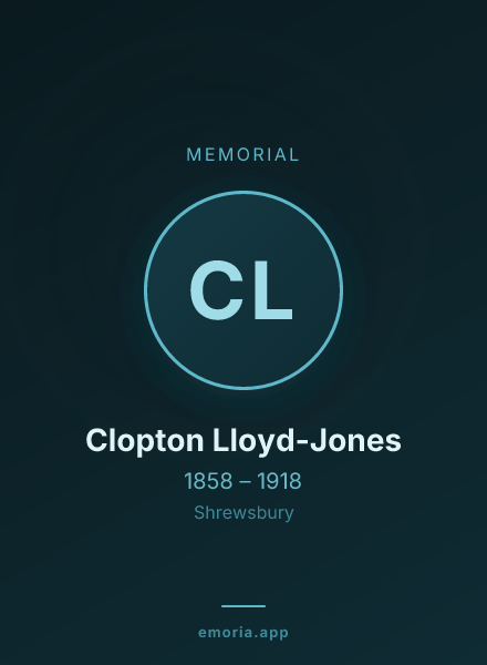 Memorial portrait of Clopton Lloyd-Jones