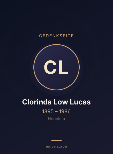 Gedenkportrait von Clorinda Low Lucas