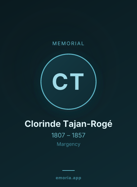 Memorial portrait of Clorinde Tajan-Rogé