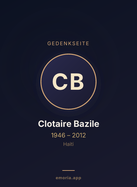 Gedenkportrait von Clotaire Bazile