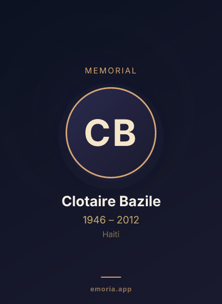 Memorial portrait of Clotaire Bazile
