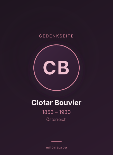 Gedenkportrait von Clotar Bouvier