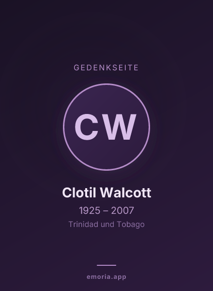 Gedenkportrait von Clotil Walcott