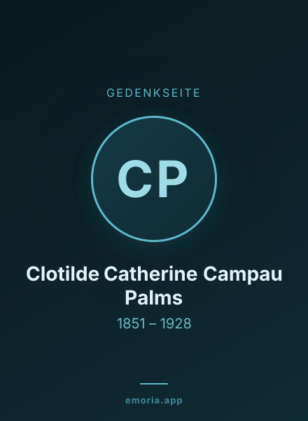 Gedenkportrait von Clotilde Catherine Campau Palms
