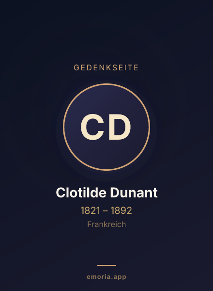 Gedenkportrait von Clotilde Dunant