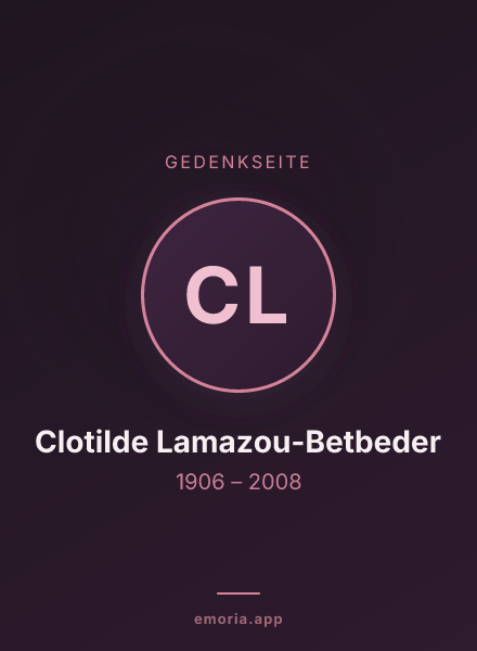 Gedenkportrait von Clotilde Lamazou-Betbeder