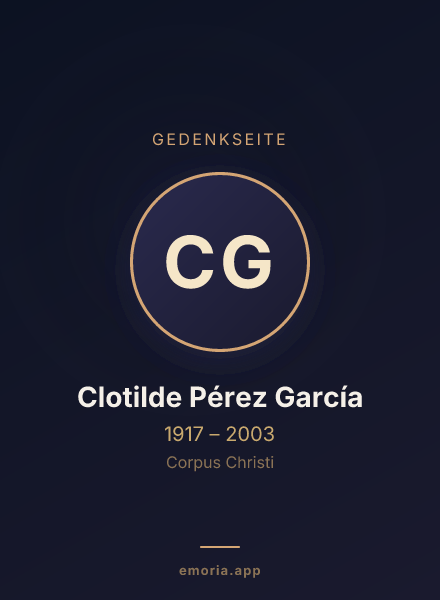 Gedenkportrait von Clotilde Pérez García