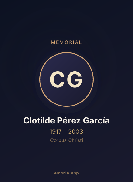 Memorial portrait of Clotilde Pérez García