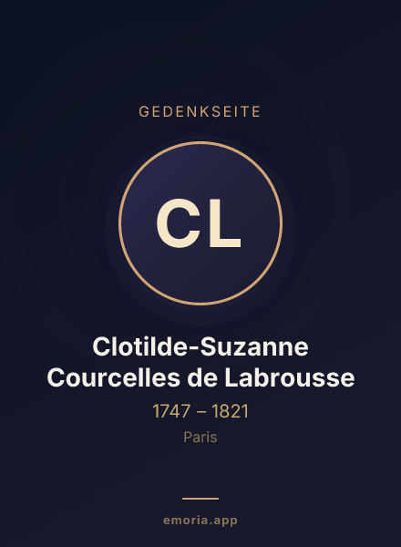 Gedenkportrait von Clotilde-Suzanne Courcelles de Labrousse