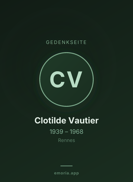 Gedenkportrait von Clotilde Vautier
