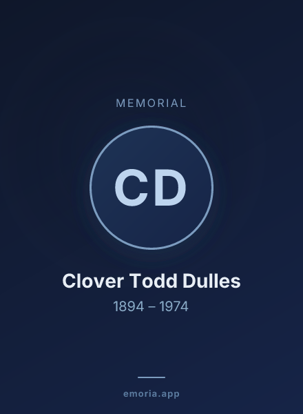 Memorial portrait of Clover Todd Dulles