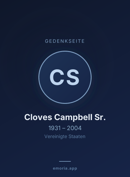 Gedenkportrait von Cloves Campbell Sr.