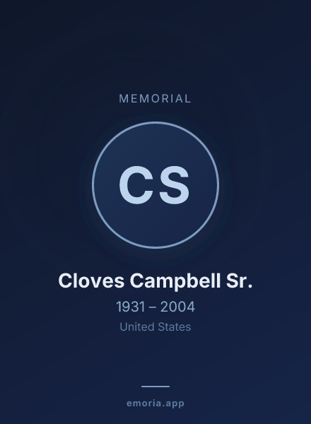 Memorial portrait of Cloves Campbell Sr.