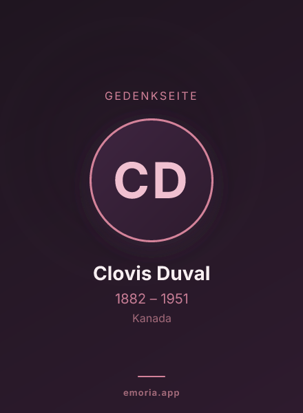 Gedenkportrait von Clovis Duval