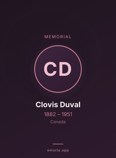 Memorial portrait of Clovis Duval