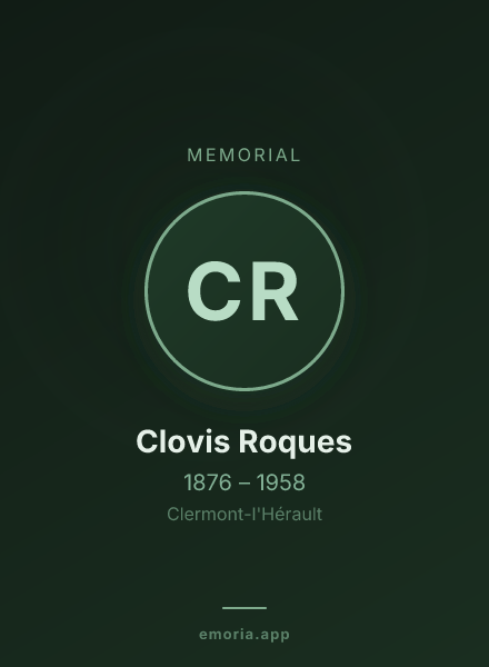 Memorial portrait of Clovis Roques