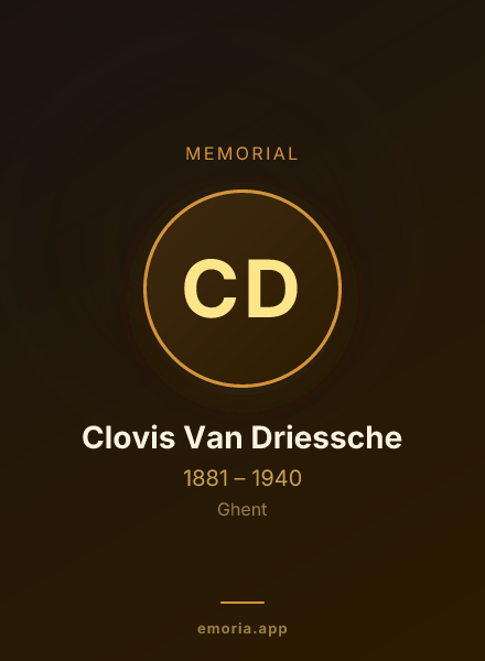 Memorial portrait of Clovis Van Driessche
