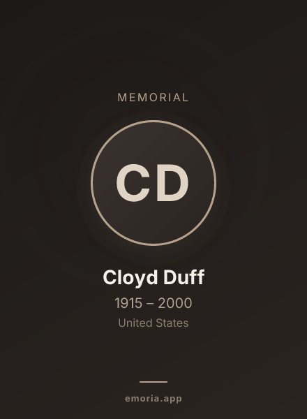 Memorial portrait of Cloyd Duff