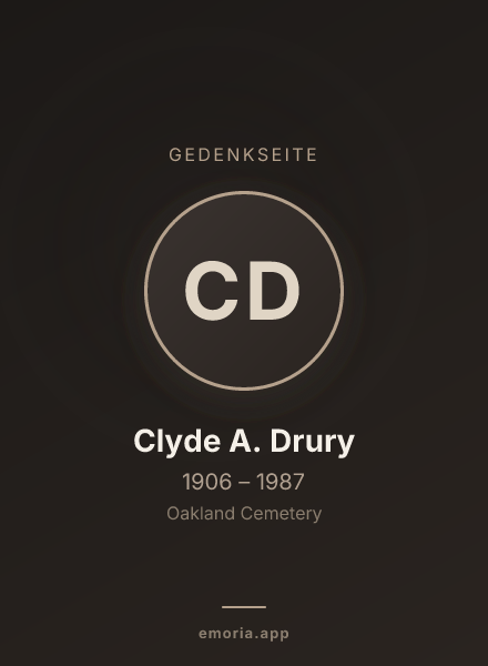 Gedenkportrait von Clyde A. Drury