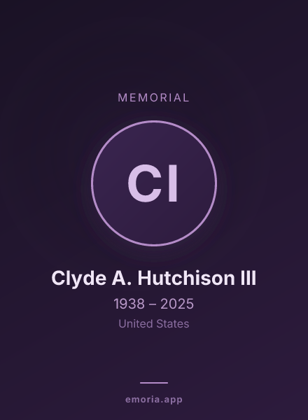 Memorial portrait of Clyde A. Hutchison III