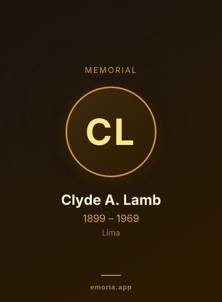 Memorial portrait of Clyde A. Lamb