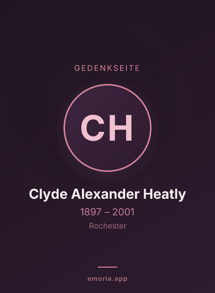 Gedenkportrait von Clyde Alexander Heatly
