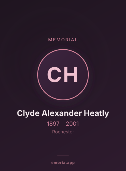 Memorial portrait of Clyde Alexander Heatly