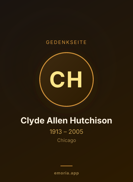 Gedenkportrait von Clyde Allen Hutchison