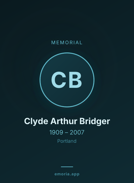 Memorial portrait of Clyde Arthur Bridger