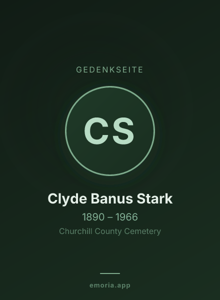 Gedenkportrait von Clyde Banus Stark