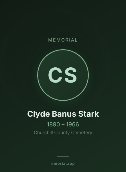 Memorial portrait of Clyde Banus Stark