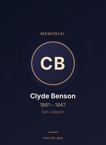 Memorial portrait of Clyde Benson