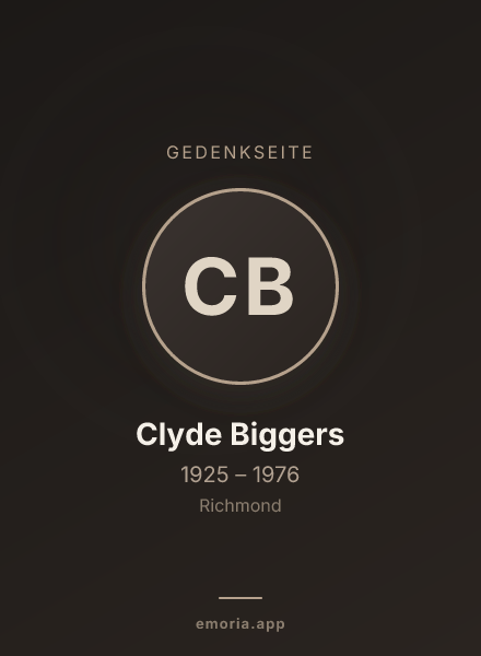 Gedenkportrait von Clyde Biggers