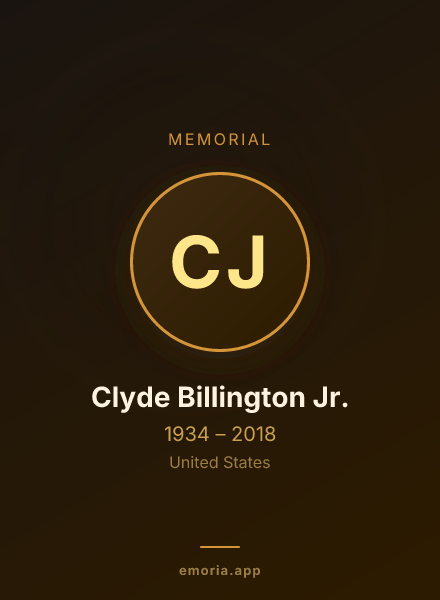 Memorial portrait of Clyde Billington Jr.