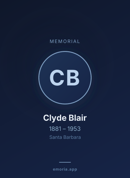 Memorial portrait of Clyde Blair