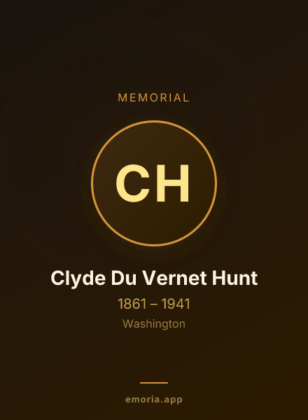 Memorial portrait of Clyde Du Vernet Hunt