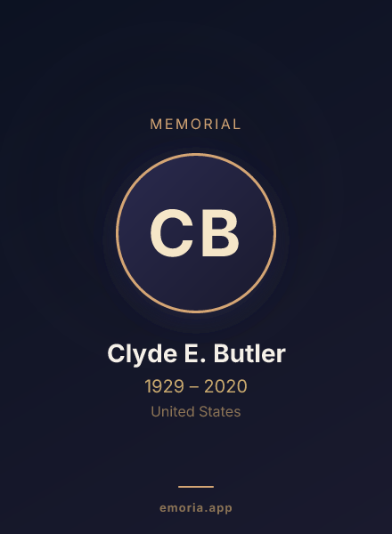 Memorial portrait of Clyde E. Butler