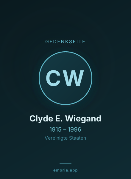 Gedenkportrait von Clyde E. Wiegand