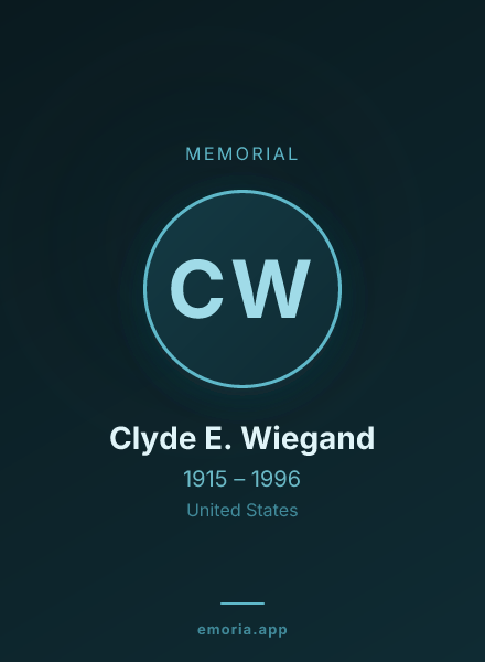 Memorial portrait of Clyde E. Wiegand