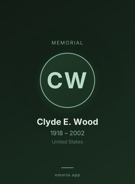 Memorial portrait of Clyde E. Wood