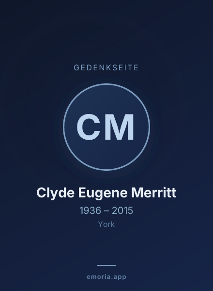 Gedenkportrait von Clyde Eugene Merritt